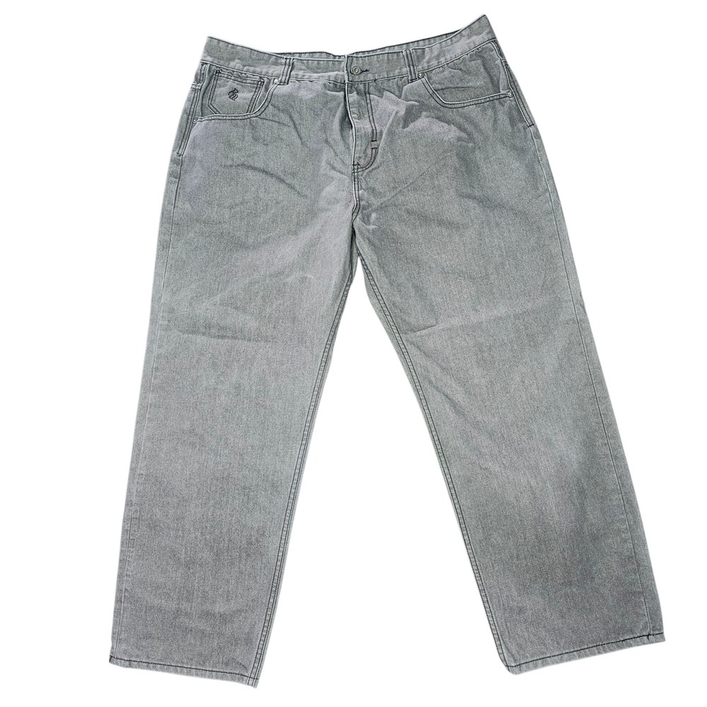 Rocawear Jeans Men's 46B Grey Classic Fit Straight  Embroidered Streetwear Denim